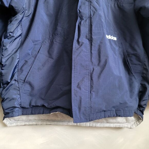 Vintage Adidas Padded Reversible Hood Jacket Size XL Blue Gray - Picture 3 of 14